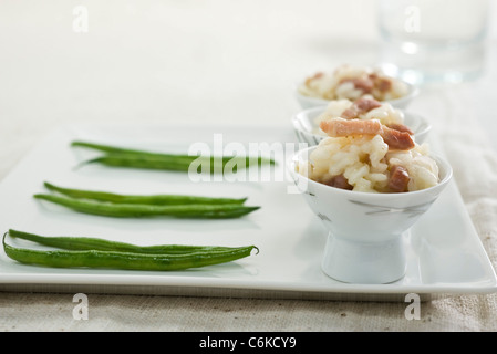 Risotto aux haricots verts Banque D'Images