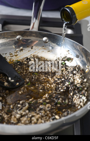 L'encre de seiche risotto Banque D'Images