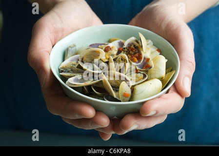 Tellina clams avec de la chaux et de pâte de piment Banque D'Images