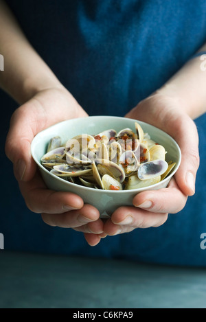 Tellina clams avec de la chaux et de pâte de piment Banque D'Images