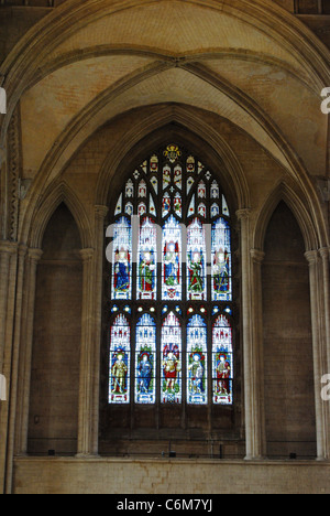 Vitrail, Cathédrale, Peterborough (Cambridgeshire, Angleterre, Royaume-Uni, Europe de l'Ouest. Banque D'Images