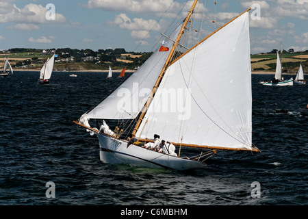 Fyne : classic yacht, réplique William Fife III (1889), Plan de gaff cutter, ' Temps Fête ', Douarnenez (Bretagne, France). Banque D'Images