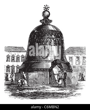 Tsar Kolokol Bell ou Tsarsky ou Tsar Kolokol III ou Royal Bell, à Moscou, Fédération de Russie, au cours des années 1890 Banque D'Images