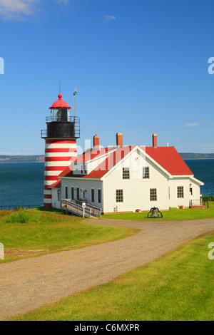 Phare Ouest, Quaddy Quaddy Chef State Park, Lubec, Maine, États-Unis Banque D'Images