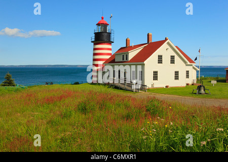 Phare Ouest, Quaddy Quaddy Chef State Park, Lubec, Maine, États-Unis Banque D'Images