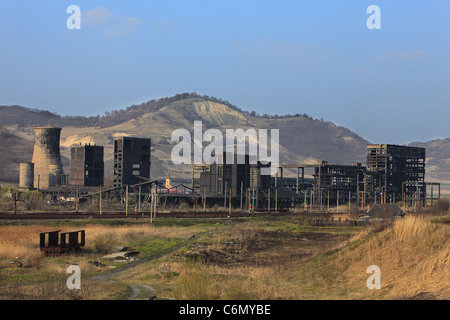 Ruines d'une très forte pollution industriel de Copsa Mica,Roumanie. Banque D'Images