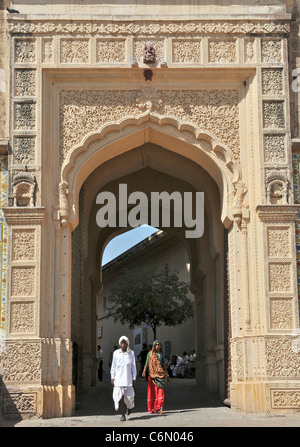 Porte d'entrée Fort Mehrangarh Jodhpur Rajasthan Inde Banque D'Images