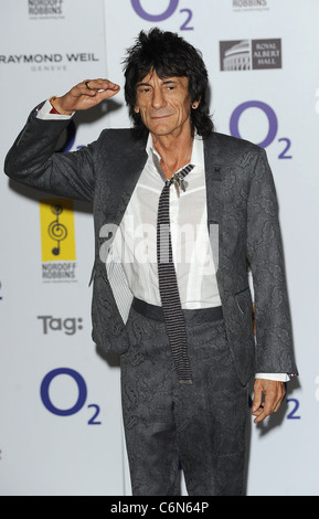 Ronnie Wood O2 Silver Clef Awards 2010 tenue à l'hôtel Hilton de Londres, le Park Lane - Arrivées. Londres, Angleterre - 02.07.10 Banque D'Images