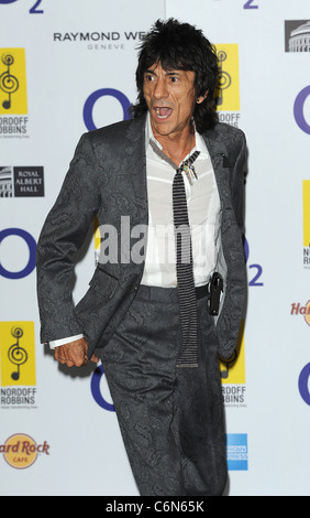 Ronnie Wood O2 Silver Clef Awards 2010 tenue à l'hôtel Hilton de Londres, le Park Lane - Arrivées. Londres, Angleterre - 02.07.10 Banque D'Images