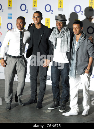 JB, Marvin, Oritse et Aston de JLS O2 Silver Clef Awards 2010 tenue à l'hôtel Hilton London Park Lane, Londres, Angleterre - Arrivées Banque D'Images