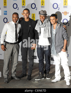 JB, Marvin, Oritse et Aston de JLS O2 Silver Clef Awards 2010 tenue à l'hôtel Hilton London Park Lane, Londres, Angleterre - Arrivées Banque D'Images