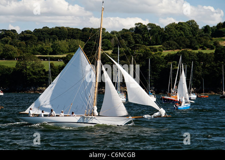 Fyne : classic yacht, réplique William Fife III (1889), Plan de gaff cutter (Douarnenez, Bretagne, France). Banque D'Images