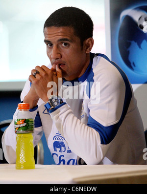 Tim Cahill Everton FC conférence de presse à l'ANZ Stadium. L'équipe sont en ville pour jouer sur Sydney FC Samedi (10JUILLET10) Banque D'Images
