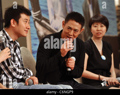 Jet Li acteur( C) assiste à une conférence de presse pour son nouveau film 'Ocean ciel'. Doublé comme Jet Li's premier non-action travail de son Banque D'Images