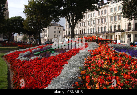 The Floral Clock à l'extrémité supérieure de la place Palmeira à Hove, Royaume-Uni Banque D'Images