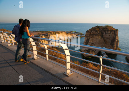 Pigeon Rocks. Beyrouth, Liban Banque D'Images