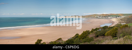 Panorama de la plage de Woolacombe, Devon, Angleterre Banque D'Images