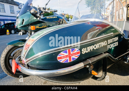 Et d'un side-car moto appartenant aux états de héros afghans, soutenir les troupes britanniques Banque D'Images