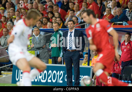 L'Euro 2012 match - Pays de Galles v Monténégro au Cardiff City Stadium. ... : ::EDITORIAL : : :... Banque D'Images