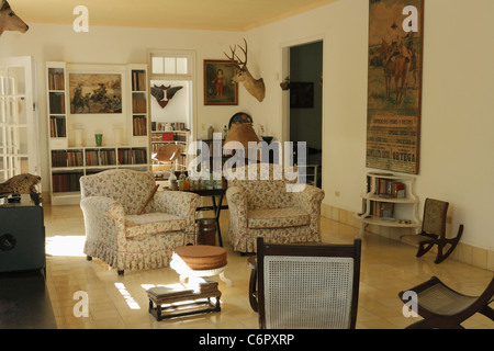 Vue de l'intérieur de la maison d'Ernest Hemingway à Cuba, novembre 2010 Banque D'Images