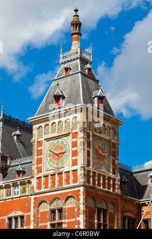 L'Europe, Pays-Bas, Amsterdam, Centraal Station Banque D'Images