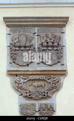 Ville historique de Wolow crête sur l'hôtel de ville basse Silésie Pologne Oppeln Banque D'Images