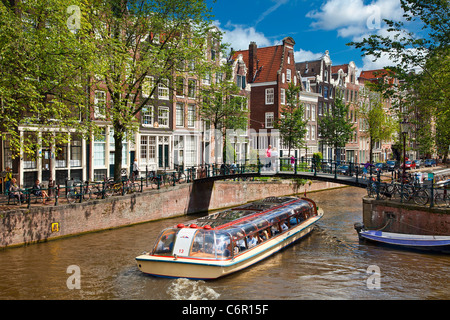 L'Europe, Pays-Bas, Amsterdam, excursion en bateau sur le Canal Banque D'Images