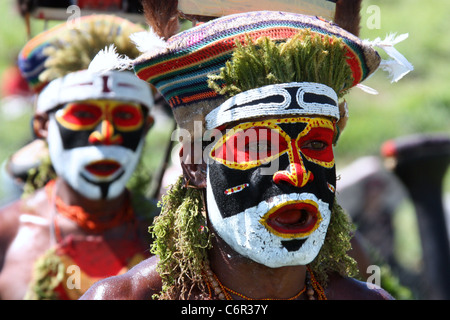 Les populations tribales au Mount Hagen Spectacle culturel 2010 en Papouasie Nouvelle Guinée Banque D'Images