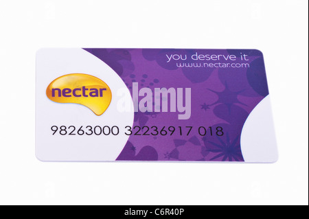 Une carte de nectar Sainsburys sur fond blanc Banque D'Images