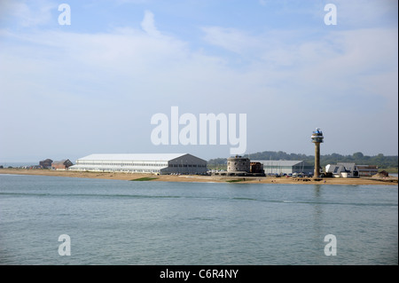 Calshot Spit Hampshire Angleterre situé sur l'eau Southampton Hampshire England UK Banque D'Images