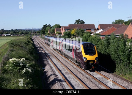 AXC Voyager passe Stoke fonctionne, Bromsgrove avec un Leeds - Plymouth ski service sur 03-06-11. Banque D'Images