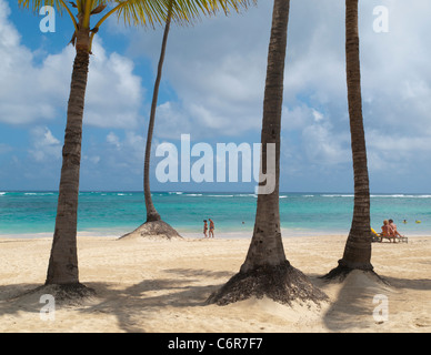 La plage de Bavaro, Punta Cana, République dominicaine, Caraïbes Banque D'Images