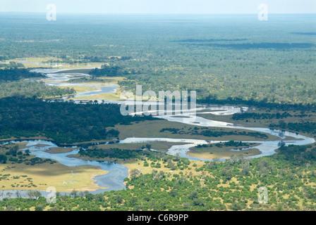 Vue aérienne de la rivière sinueuse Banque D'Images
