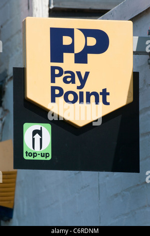 Factures d'électricité et téléphone Mobile Top Up Pay Point Sign Banque D'Images