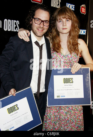 Or Sam et Annie Baker le Village Voice 2010 Prix Obie, honorant le meilleur de Broadway, qui s'est tenue au Webster Hall. New York Banque D'Images