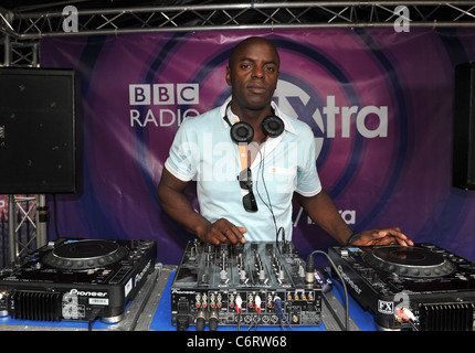 Trevor Nelson BBC Radio 1Xtra DJ du monde relais tenue à la Vibe Bar, Brick Lane. Londres, Angleterre - 05.06.10 Banque D'Images