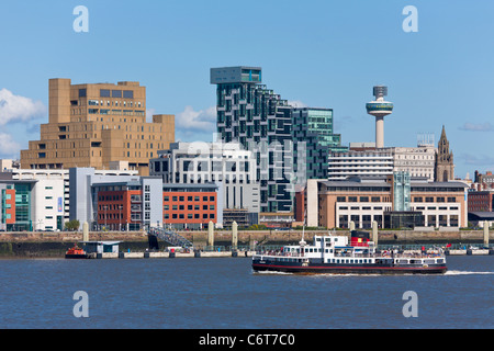 Toits de Liverpool et de la Mersey Ferry, Angleterre Banque D'Images