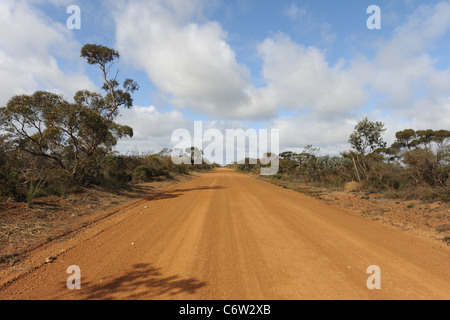 Chemin de terre au large de l'Autoroute de la côte sud, Esperance Shire, Western Australia, Australia Banque D'Images