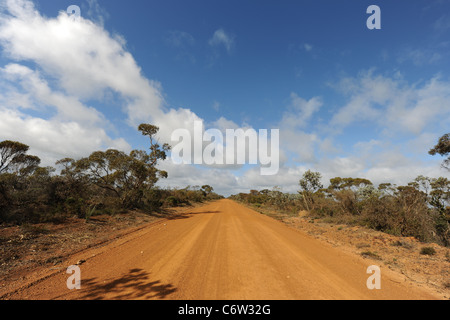 Chemin de terre au large de l'Autoroute de la côte sud, Esperance Shire, Western Australia, Australia Banque D'Images