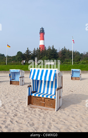 Phare, Hoernum, l'île de Sylt, Schleswig-Holstein, Allemagne Banque D'Images