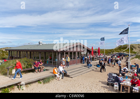 Plage Restaurant Sansibar près de Rantum, l'île de Sylt, Schleswig-Holstein, Allemagne Banque D'Images