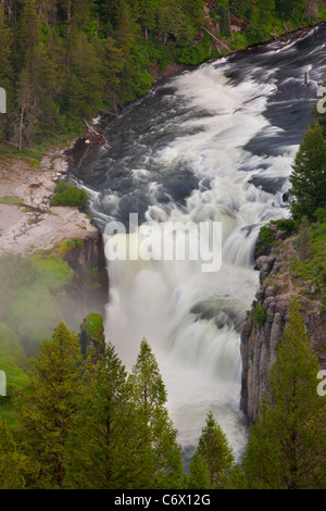 Abaisser Mesa Falls Idaho - Ashton, Targhee National Forest, Fremont Comté, USA Banque D'Images