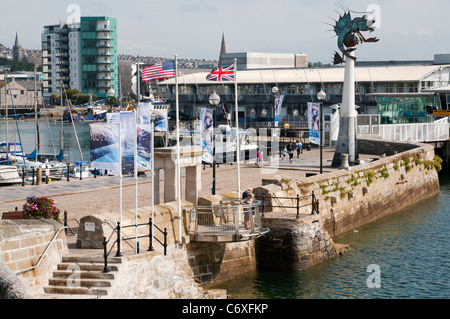 Mayflower Steps au Barbican, Plymouth, Devon, UK Banque D'Images