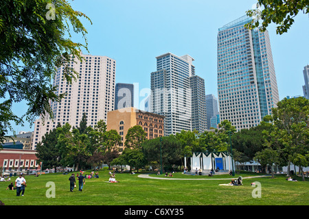 Les jardins Yerba Buena de San Francisco, Californie, USA. JMH5108 Banque D'Images