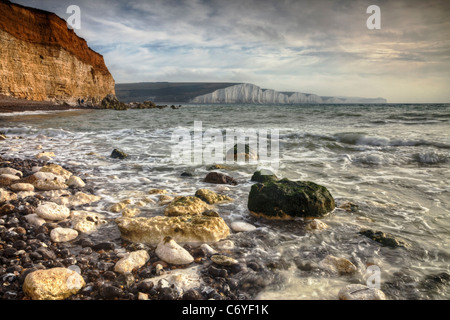 Vue de sept Sœurs de Seaford Head, East Sussex, Angleterre.UK Banque D'Images