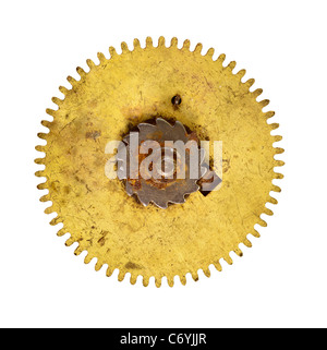 - Pignon d'engrenage - isolé sur fond blanc Banque D'Images