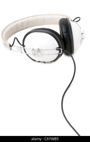 Un ensemble de style retro casque isolé sur un fond blanc. Banque D'Images