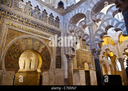 Le Mihrab, Grande mosquée (mezquita), Cordoue, Espagne Banque D'Images