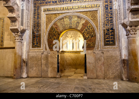 Le Mihrab, Grande mosquée (mezquita), Cordoue, Espagne Banque D'Images