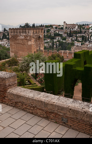 L'Albaicin, vu de l'Alhambra, Grenade, Espagne Banque D'Images